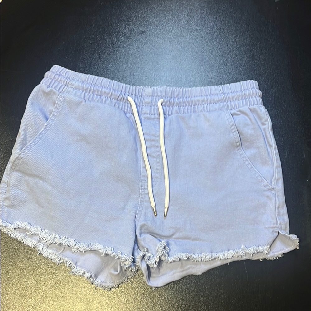 Celebrity Pink Light Blue Frayed Jean Shorts